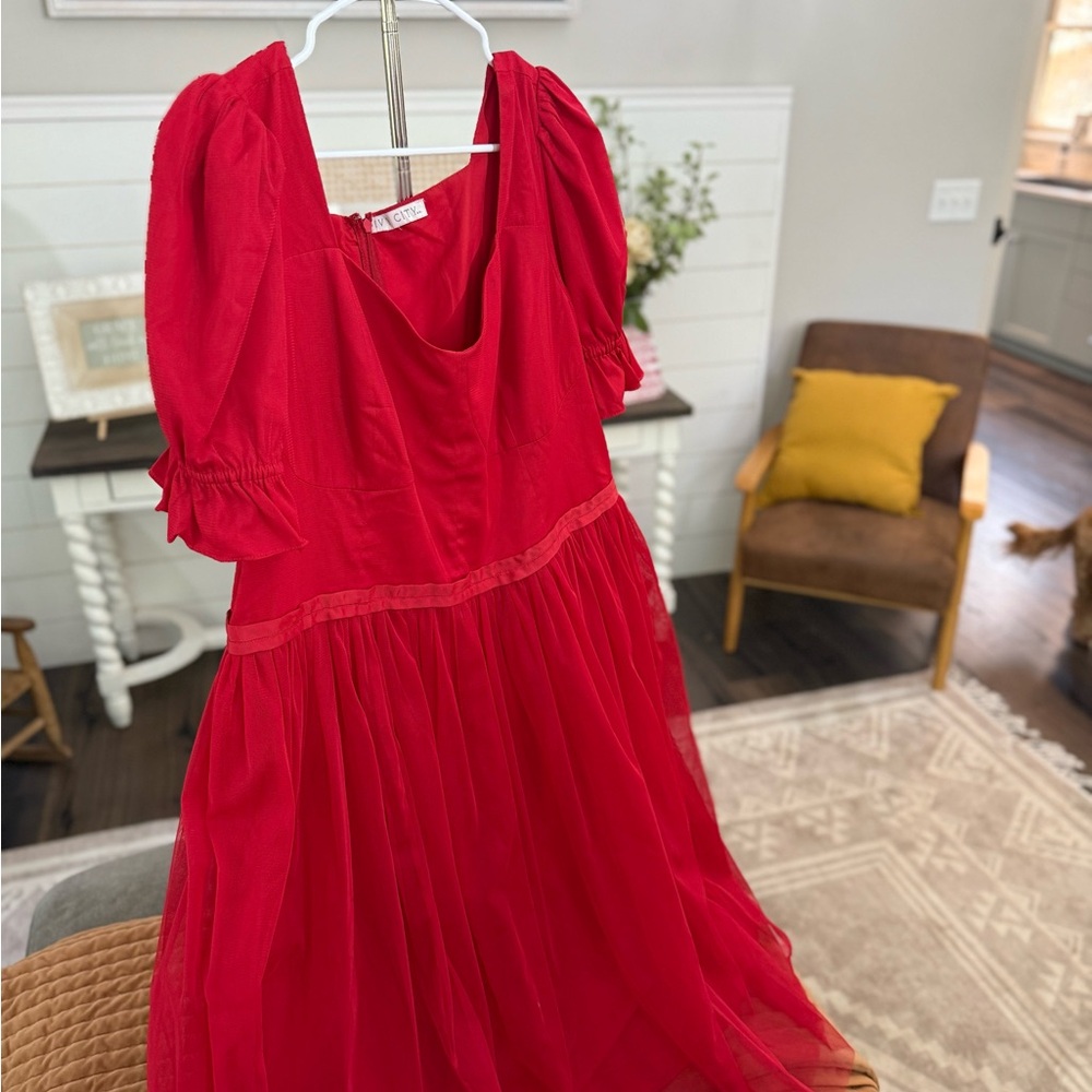 Ivy City Co Elegant Red Formal Ballerina Dress
